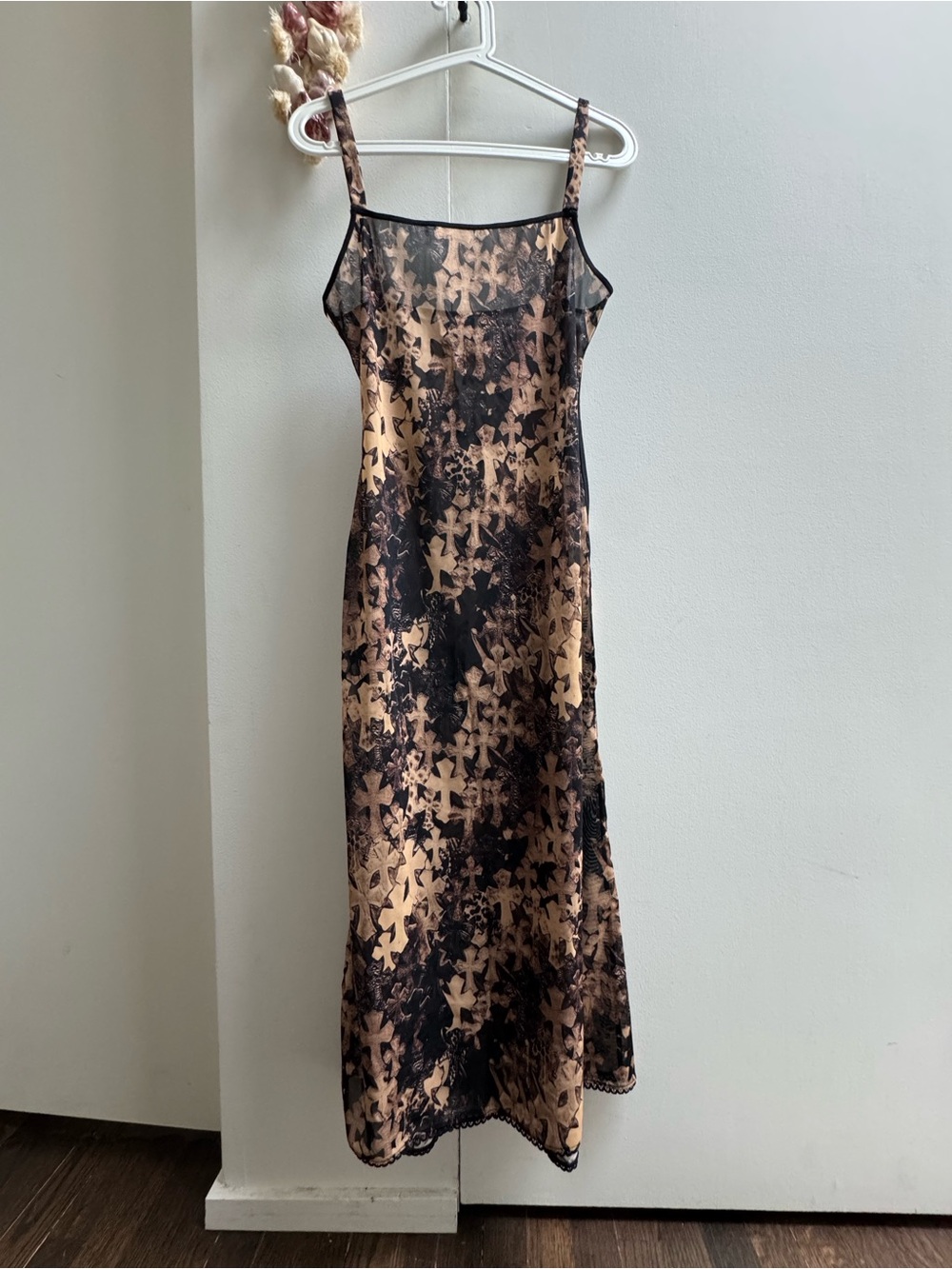 ✝️Chrome Hearts All Over Cross Mesh Strap Maxi Dress✝️